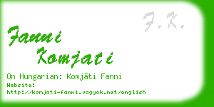 fanni komjati business card